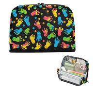 EtherSpher Impronte colorate Astucci di matita di grande capacità casi di penne con cerniera cancelleria penna borsa per ragazzi materiali universitari escolares para nina