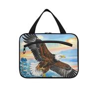 EtherSpher Inchiostro Pittura Egal Uccello appeso toilette borsa da viaggio con gancio, designer pieghevole trucco caso per viaggio make up campeggio bolsos para hombre L, Pittura a inchiostro uccello