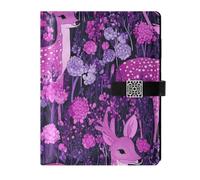 EtherSpher Jungle Renna Viola Pelle Foderato Notebook Spirale Notebook Portatile College Ruolo per la pianificazione 6.7x9.2