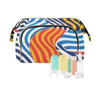 EtherSpher La chiusura lampo della borsa di viaggio variopinta della banda astratta compone i monili delle borse per, striscia astratta modello colorato, 1 size