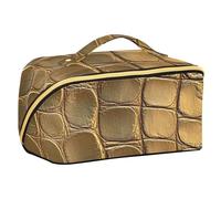 EtherSpher La struttura della pelle del coccodrillo dell'oro ha progettato le borse cosmetiche con i divisori Borsa portatile di trucco con gli accessori di viaggio della maniglia