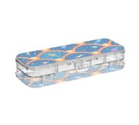 EtherSpher Le scale blu lucide hanno progettato le penne a 2 strati della scatola di plastica della matita trasparente per i rifornimenti di cancelleria con la chiusura a scatto ed il