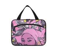 EtherSpher Lemons Baby Pink appeso da viaggio da appendere con gancio, borsa chic di design per articoli da toeletta per adulti palestra estuche para brochas maquillaje L, Limoni Rosa, Large