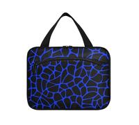EtherSpher Leopard Print Nero e Blu Navy appeso borsa da toilette da viaggio con gancio, accessori di design borsa per articoli da toeletta per le donne must haves travel estuche de maquillaje para