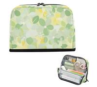 EtherSpher Lieve e fresco fiore giallo limone verde chiaro astucci grande capacità verticale sacchetto di immagazzinaggio caso portamatite per bambini forniture scolastiche bolsas para herramienta