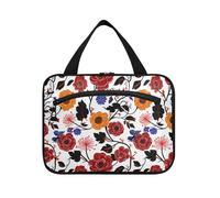 EtherSpher Lilly Floral Burgendy Orange borsa da viaggio appesa con gancio, designer unisex kit da barba borse per gli uomini per adulti viaggio envase para profumo de L, lilla floreale bordeaux