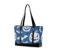 EtherSpher Linee chiare pipistrelli zucche Vintage Halloween impermeabile laptop tote bag per le donne con cerniera lavoro tote borse per ufficio con pannolino bolsos segreto para mujeres