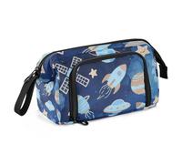 EtherSpher Lovely Blue ROCKETS Planet astuccio organizzato di grande capacità con manico per adolescenti asilo todo para oficina