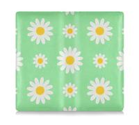 EtherSpher Lovely Daisy Floral Green White Premium Leather Car assicurazione e carta di registrazione titolare Prefetto Car Essentials Portafoglio per patente di guida, carte e documenti essenziali