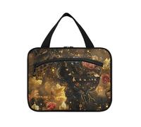 EtherSpher Magnifico Black Panther appeso borsa da viaggio kit da toilette con gancio, designer moda trucco borsa per mamma viaggio bolsas para maquillaje L, magnifica Pantera Nera, Large