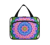 EtherSpher Mandala Floreale Colorato Verde appeso kit da toilette per gli uomini con gancio, designer compatto trucco borsa organizzatore per le donne che viaggiano hotel bolso viajero para mujer L