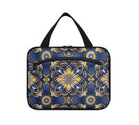 EtherSpher Mandala Gold Hanging mens toilette borsa da viaggio con gancio, designer chic borsa con scomparti per accessori must haves palestra bolso de para mujer L, Mandala oro, Large
