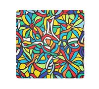 EtherSpher Mandala Stained Glass Colorato Toiletries Pouch Panno Protettivo Cosmetico Organizzatore Wrap 21.7 X 21.7 Wrapper Trucco Per Le Donne, mandala colorato vetro colorato, 21.7x21.7in