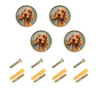 EtherSpher Maniglie e manopole di controllo vintage personalizzabili con motivo Cocker Brown Spaniel, 32 mm, pomelli da cucina per camera da letto, confezione da 4
