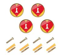 EtherSpher Manopole di controllo vintage personalizzabili a forma di cuore e anatra, stile vintage, 32 mm, per libreria, confezione da 4