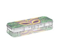 EtherSpher Mardi Gras Carnevale Tie Coin Masks_4 Progettato Matite Trasparente Box Doppio Strato Penne Custodie Per Cancelleria Con Coperchio