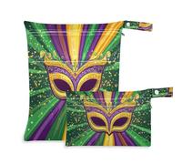 EtherSpher Mardi Gras Carnival Tie Coin Masks_4 borsa a prova di disordine per viaggiare 2 Pack sacchetto bagnato per costume da bagno con manici per palestra, piscina
