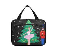 EtherSpher Merry Christmas Ballet with Soldiers Hanging Toilette borsa da viaggio per le donne con gancio, accessori di design kit borsa per gli uomini per gli elementi essenziali per le donne hotel
