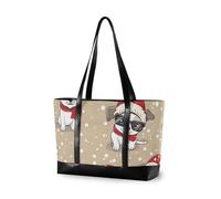EtherSpher Merry Christmas Cute Cartoon White Dogs professionale donne laptop tote bag con cerniera donna tote tote per le signore con pranzo bolso para laptop mujer