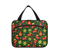 EtherSpher Merry Christmas Deco Ball Stock appeso borsa da toilette per le donne con gancio, borsa per il trucco portatile di grande capacità di design per accessori da viaggio per le donne kit da