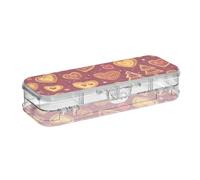 EtherSpher Merry Christmas Love Red Cookies Progettato Clear Pencil Box Double Deck Penne Trasparente Scatole Caso Per La Scuola Con Coperchio