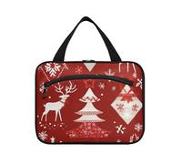 EtherSpher Merry Christmas Red Snowflake Cartoon Cute White Penguin appeso oggetto personale borsa da viaggio con gancio, borsa multifunzionale di design per le donne campeggio bolsas de maquillaje