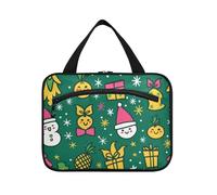 EtherSpher Merry Christmas Tree Cartoon Cute White Penguin appeso donna toilette borsa da viaggio con gancio, designer borse trucco portatili per gli elementi essenziali per le donne viaggio maleta