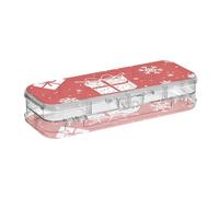 EtherSpher Merry Christmas White Motifs Snowflake Box Progettato Scatola di Plastica Per Matite Penscase Doppio Strato Per Forniture di Cancelleria Con Coperchio