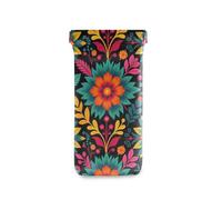 EtherSpher Messicano Arte Popolare Floreale Ricamo Squeeze Top Portatile di stoccaggio di vetro DELL'UNITÀ di elaborazione del sacchetto di cuoio titolare per gli Uomini Donne estuches para lentes