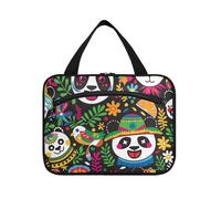 EtherSpher Messico Cinco De Mayo Pandas Vivid Color appeso borse organizer da viaggio con gancio, designer lavabile organizer per articoli da toeletta per gli elementi essenziali di viaggio per le