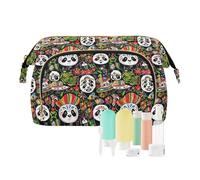EtherSpher Mexico Cinco De Mayo Pandas Borsa per il trucco dai colori vivaci Borsa cosmetica portatile Borsa di immagazzinaggio delle donne portamonete per gli elementi essenziali per le donne,