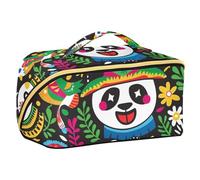 EtherSpher Mexico Cinco De Mayo Pandas borsa per il trucco dai colori vivaci con divisori grandi borse cosmetiche per le donne da viaggio con scomparti e maniglia