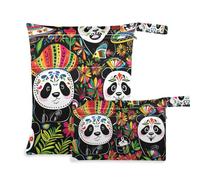 EtherSpher Mexico Cinco De Mayo Pandas Vivid Color borse impermeabili per nuotatori Confezione da 2 elementi essenziali da viaggio per bambino con manici per viaggi, piscina
