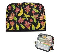 EtherSpher Moda Frutta Banana Floreale Nero Giallo Matita Astucci di Grande Capacità Trucco Sacchetti Con Cerniera Organizer Box per Gli Uomini Scuola Must Haves estuche para lapices nina