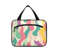 EtherSpher Modern Anstract Colorful Art appeso viaggio make up borse donna con gancio, designer borse lavabili per articoli da toeletta per accessori per le donne bagno maletín para maquillaje L, arte