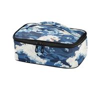 EtherSpher Mostro giapponese onde blu decorativo Lunch Bag Lunch Box per gli uomini per tenuta stagna bolso para lonchera comida