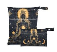 EtherSpher Muse Moon Godness Boho Gothic borse da bagno lavabili confezione da 2 pezzi essenziali da viaggio per volare con manici per il bagno, asilo nido