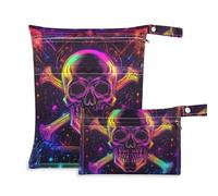 EtherSpher Mysterious Tarot Astrological Skeleton riutilizzabile grande borsa bagnata 2 confezioni essenziali da viaggio per bambini con manici per viaggi, yoga