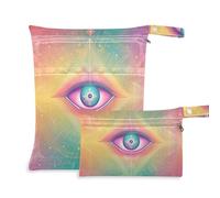 EtherSpher Mystic Tarot Astrological Eyes borsa bagnata lavabile confezione da 2 elementi essenziali da viaggio per bambino con manici per fare il bagno, yoga
