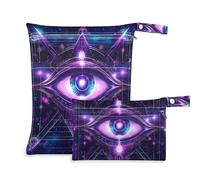 EtherSpher Mystic Tarot Astrological Eyes borse a prova di disordine per costumi da bagno Confezione da 2 borse per pannolini oggetti essenziali con manici per yoga, palestra