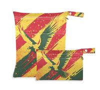 EtherSpher National Vietnam War Veterans Day Red-yellow Bird riutilizzabile impermeabile sacchetto bagnato 2 Pack borsa per pannolini articoli essenziali con maniglie per pannolini per bambini, yoga