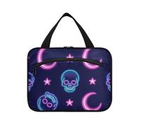 EtherSpher Neon colorato stelle lune e scheletri appeso cosmetici borse da viaggio con gancio, designer essenziale borsa da toilette impermeabile per viaggio must haves crociere maletín para