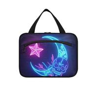 EtherSpher Neon colorato stelle lune e scheletri appeso cosmetici borse da viaggio per le donne con gancio, accessori di design borse medicine per viaggio essenziali per le donne toilette cartera para