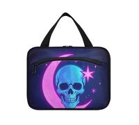 EtherSpher Neon colorato stelle lune e scheletri appeso mens borsa da viaggio con gancio, designer borsa medicina essenziale per viaggiatore viaggio bolso de para mujer L, Stelle, lune e scheletri