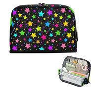 EtherSpher Neon Stars Colorful Rainbow Pencil Holder Caso Grande Capacità Upright Storage Bag Organizer Box per Man College lapicera para ninas