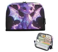 EtherSpher Nero Cartoon Viola Drago Astuccio Grande Capacità Upright Storage Bag Morbido Cancelleria Organizzatore per Studente Viaggi cartuchera escolar para ninos