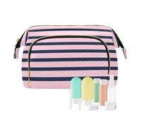 EtherSpher Nero e Lavanda Righe Borsa Da Viaggio Cerniera Trucco Borse Per Le Donne Delle Donne Monete Cambiamento Borsa per i Casi di, Strisce nere e lavanda, 1 size