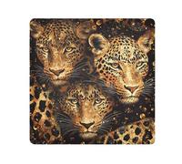 EtherSpher Nero e oro leopardato Trucco Pouchs Panno Magico Autoadesivo Cosmetico Borsa Da Viaggio Organizer Wrap 55,9 X 55,7 Wrapper Per Articoli Da Toeletta, Leopardo Nero E Oro, 21.7x21.7in