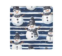 EtherSpher Nero Gingerbread Snowman Royal Blue Striped Cartoon Cute Travel Cosmetic Bag Camera Lens Cloth Magic Sticker Travel Organizer Wrap 21.7 X 21.7 Wrapper Trucco Per Le Donne, Nero Gingerbread