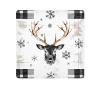 EtherSpher Nero Markhor Buffalo Plaid Fiocchi di Neve Natale Cosmetici Sacchetti Panno Protettivo Portatile Trucco Organizzatore Wrap 21.7 X 21.7 Wrapper Per Organizzazione, Black Markhor Buffalo